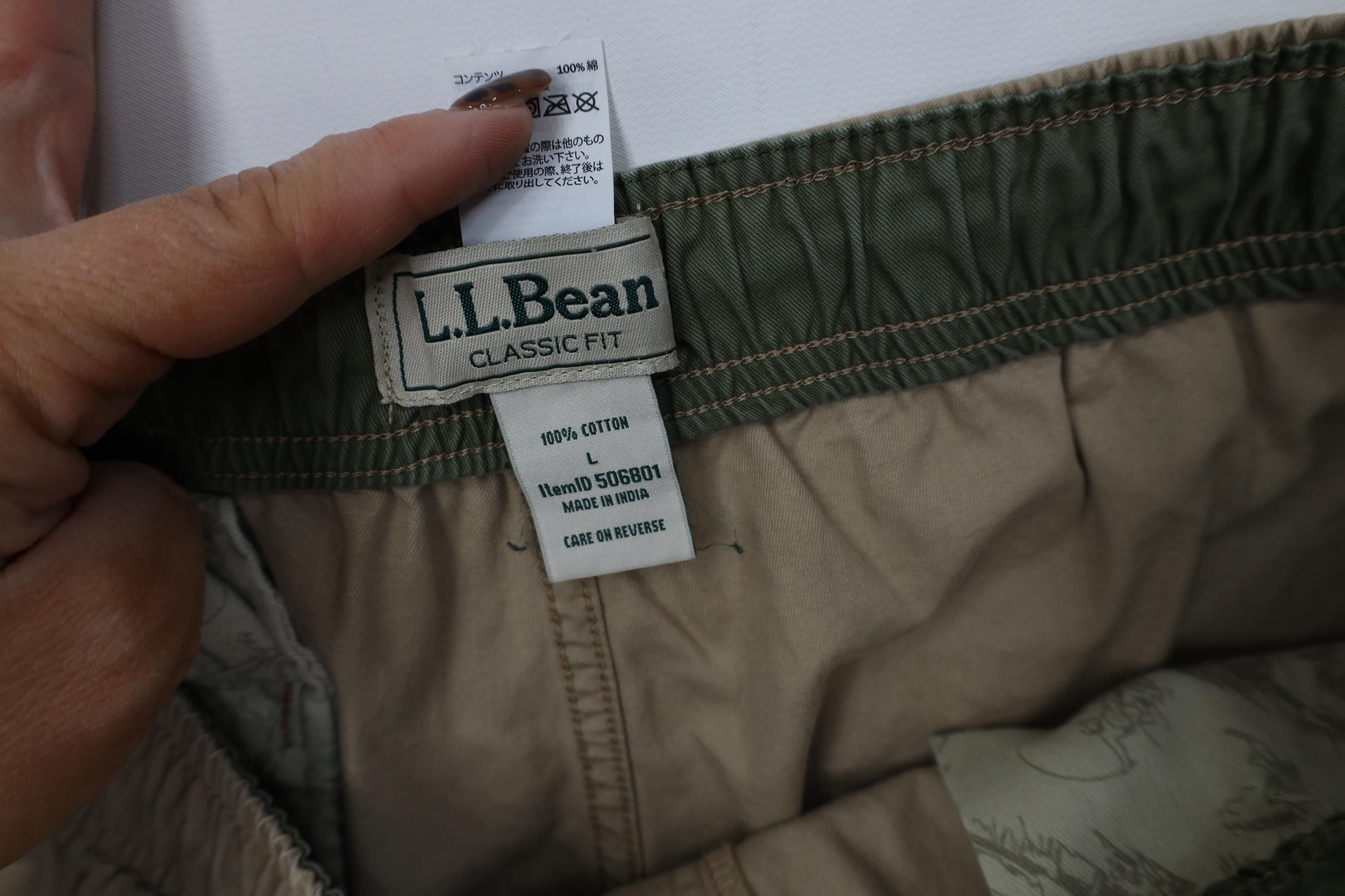 L.L. Bean Vintage 90s Y2K LL Bean Above Knee Shorts Beige Tan Cotton Size US 34 / EU 50 - 6 Thumbnail