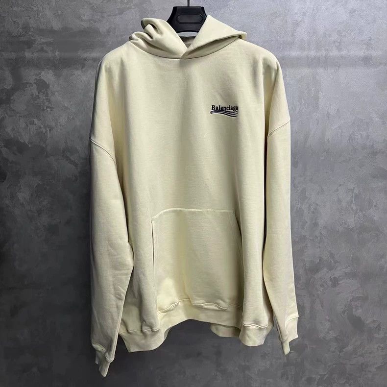 Balenciaga Balenciaga Light beige solid monogrammed pullover hoodie 25 Size US XXS / EU 40 - 1 Thumbnail
