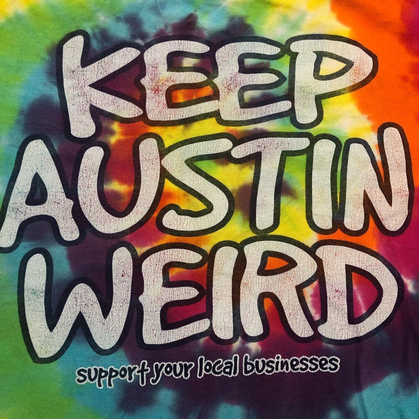 Anvil Retro Tie Dye ‘Keep Austin Weird’ Graphic Tee Size US M / EU 48-50 / 2 - 3 Thumbnail