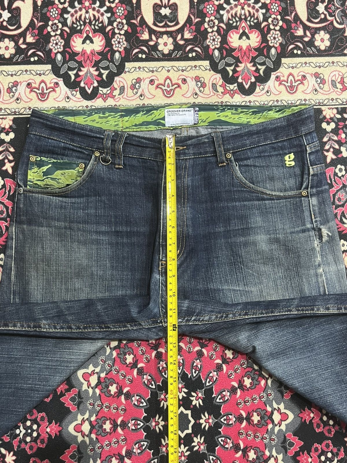 Xlarge Vintage X Large Groover Grand Green Camo Blue Washed Jeans Size US 36 / EU 52 - 17 Thumbnail