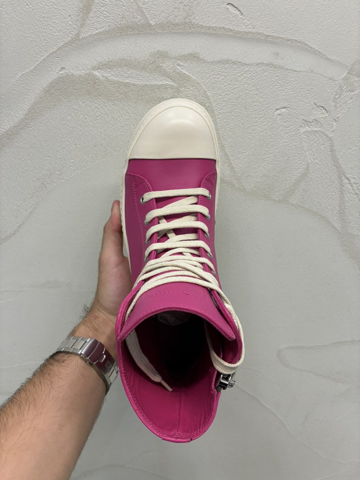 Rick Owens Rick Owens Hot Pink Ramones Sneakers Size US 7.5 / IT 37.5 - 15 Thumbnail