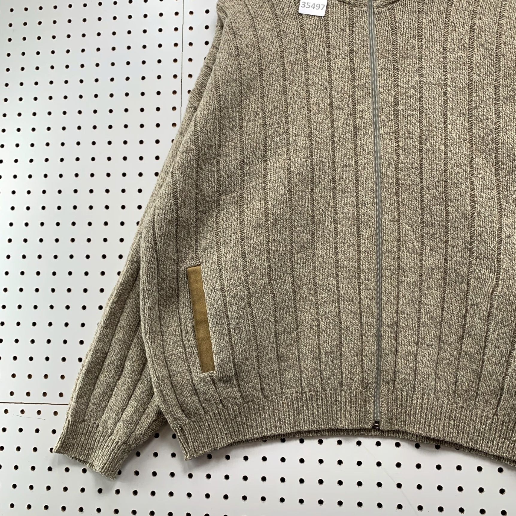 Express VINTAGE Northwest Express Sweater Shirt Men XL Beige Wool Blend Full Zip USA 90s Mens Size US XL / EU 56 / 4 - 5 Thumbnail