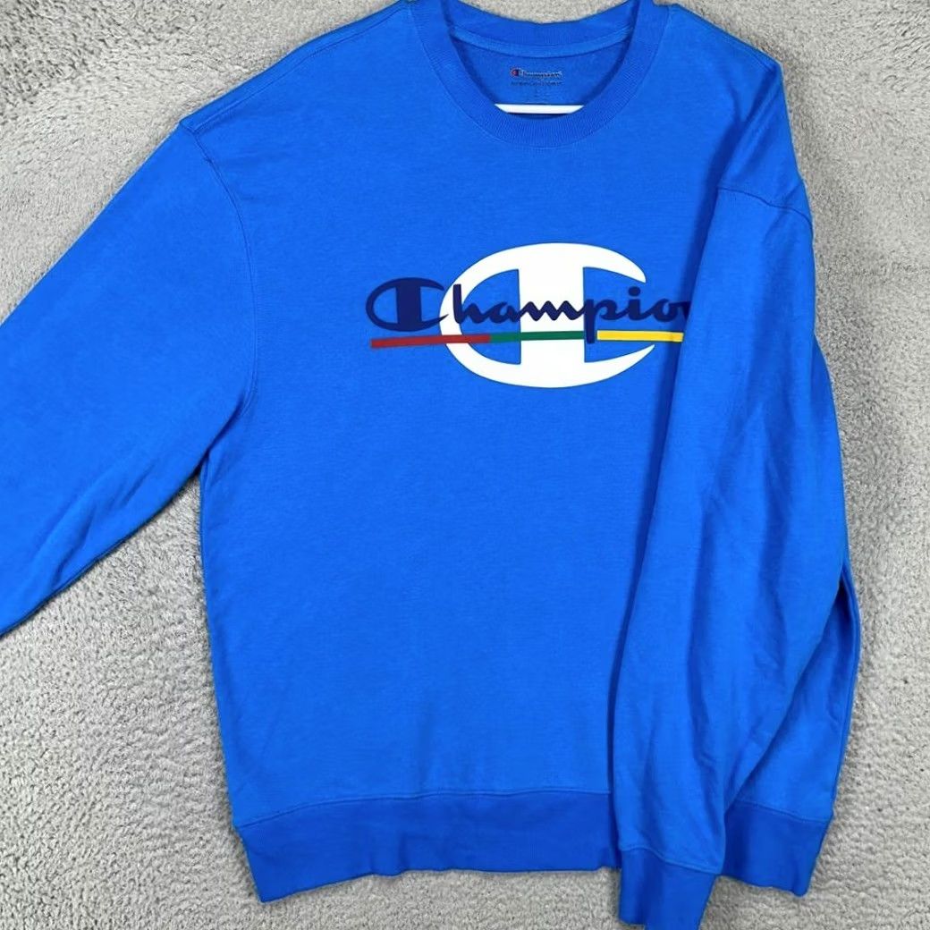 Champion Champion Crew Neck Sweatshirt Adult Large Blue Graphic Print Logo Pullover Mens Size US L / EU 52-54 / 3 - 2 Thumbnail