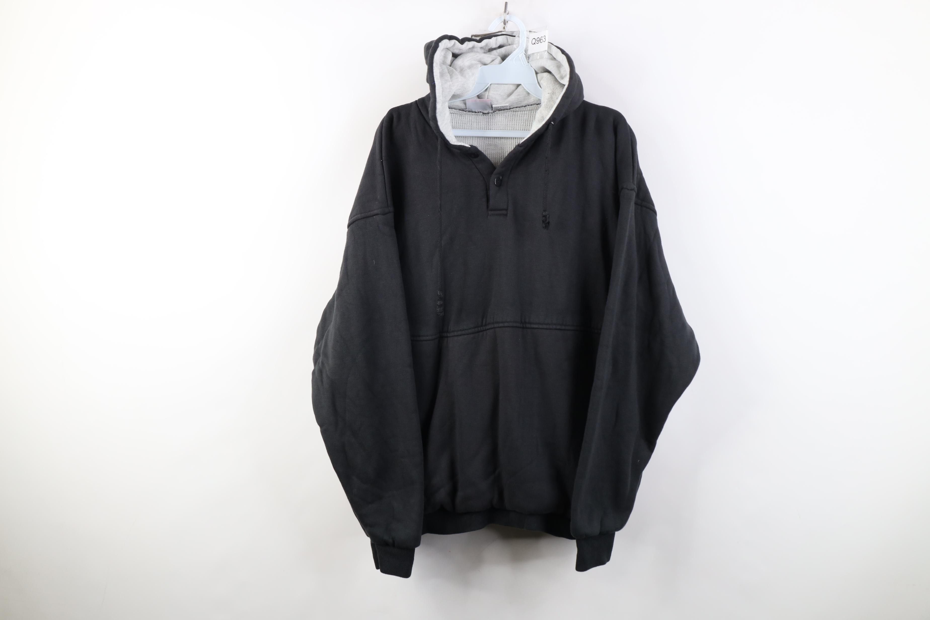 Vintage Vintage 90s Streetwear Thermal Lined Hoodie Sweatshirt Size US XL / EU 56 / 4 - 1 Thumbnail