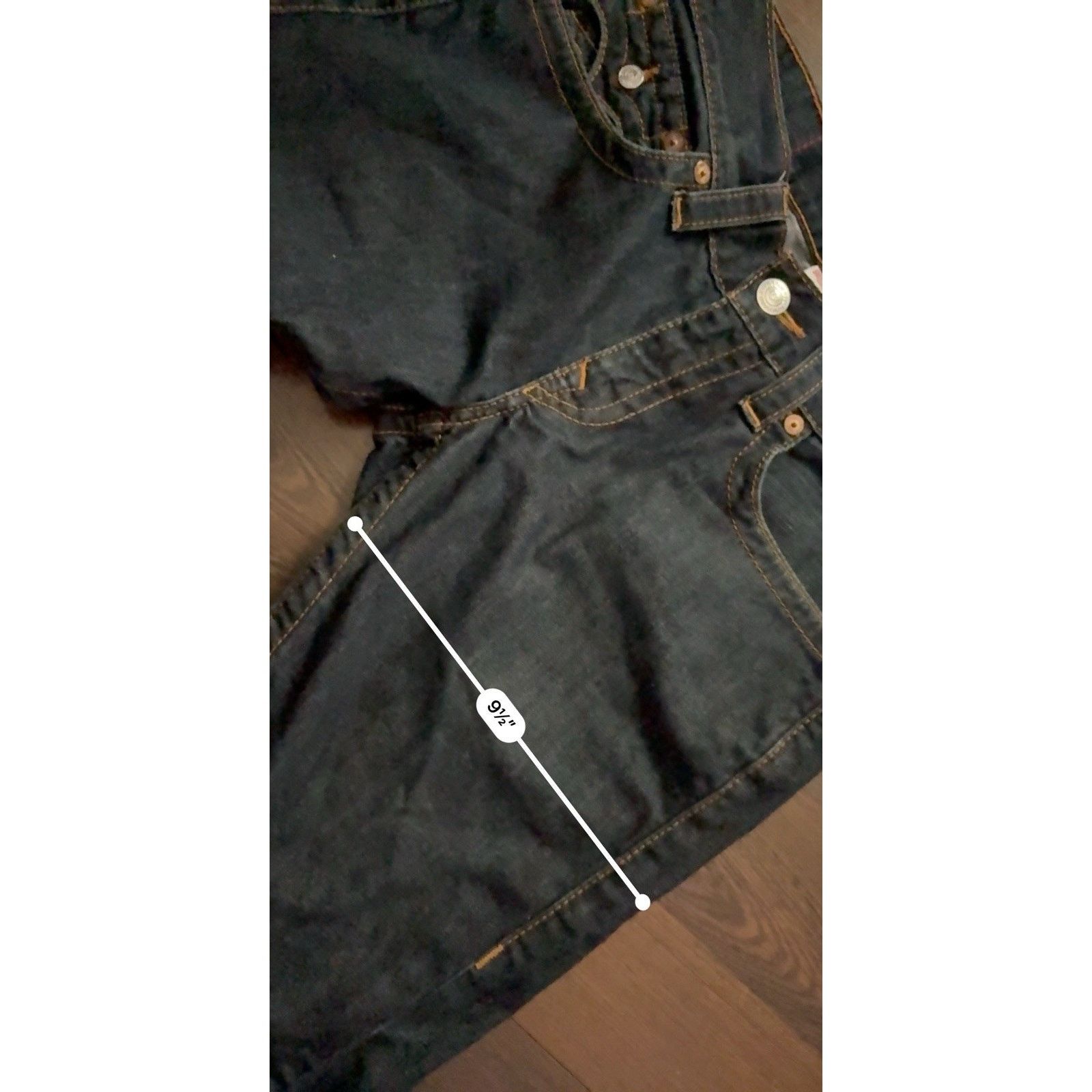 True Religion Shorts Mens 30 Blue Straight Flap Pocket Bermu