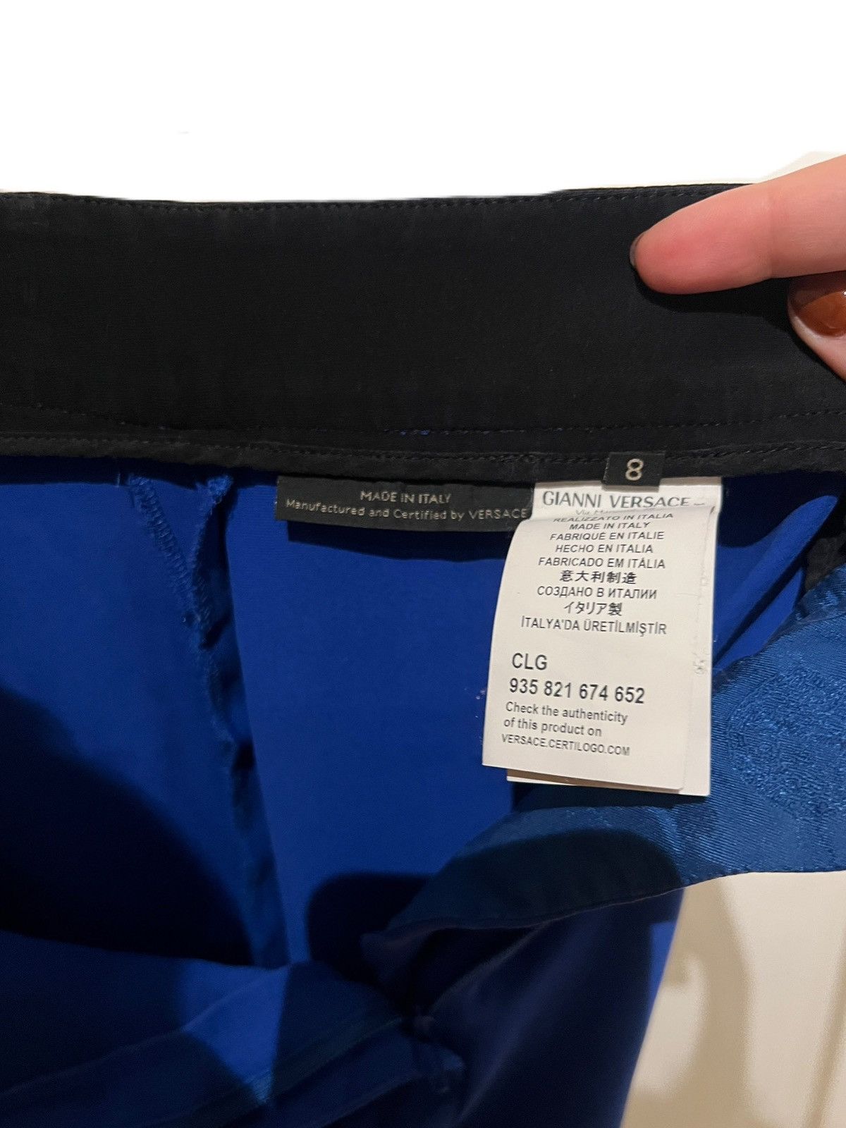 Versace Versace 100% silk black and blue trousers Size 25" / US 0 / IT 36 - 4 Thumbnail