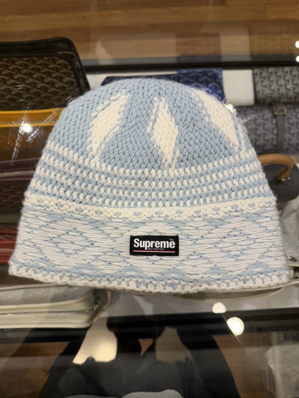 Supreme Supreme Diamond Beanie - Light Blue Size ONE SIZE - 1 Thumbnail