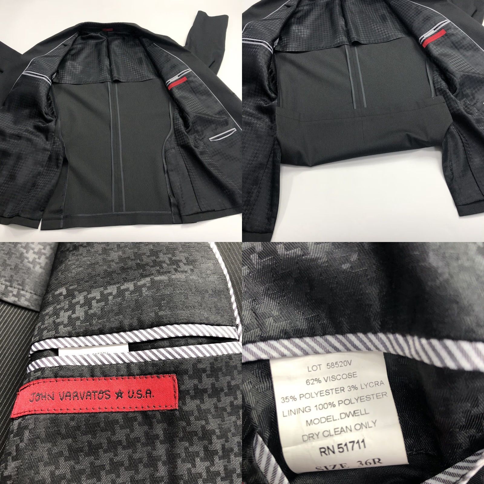 John Varvatos John Varvatos U.S.A. 36R Men’s Viscose Blend Two Button Sport Coat Jacket Black Size US XXS / EU 40 - 9 Thumbnail