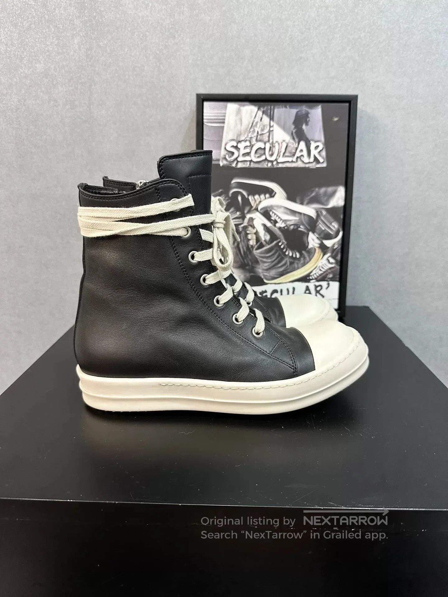 Rick Owens rick owens black and white high. Size US 6 / IT 36 - 3 Thumbnail