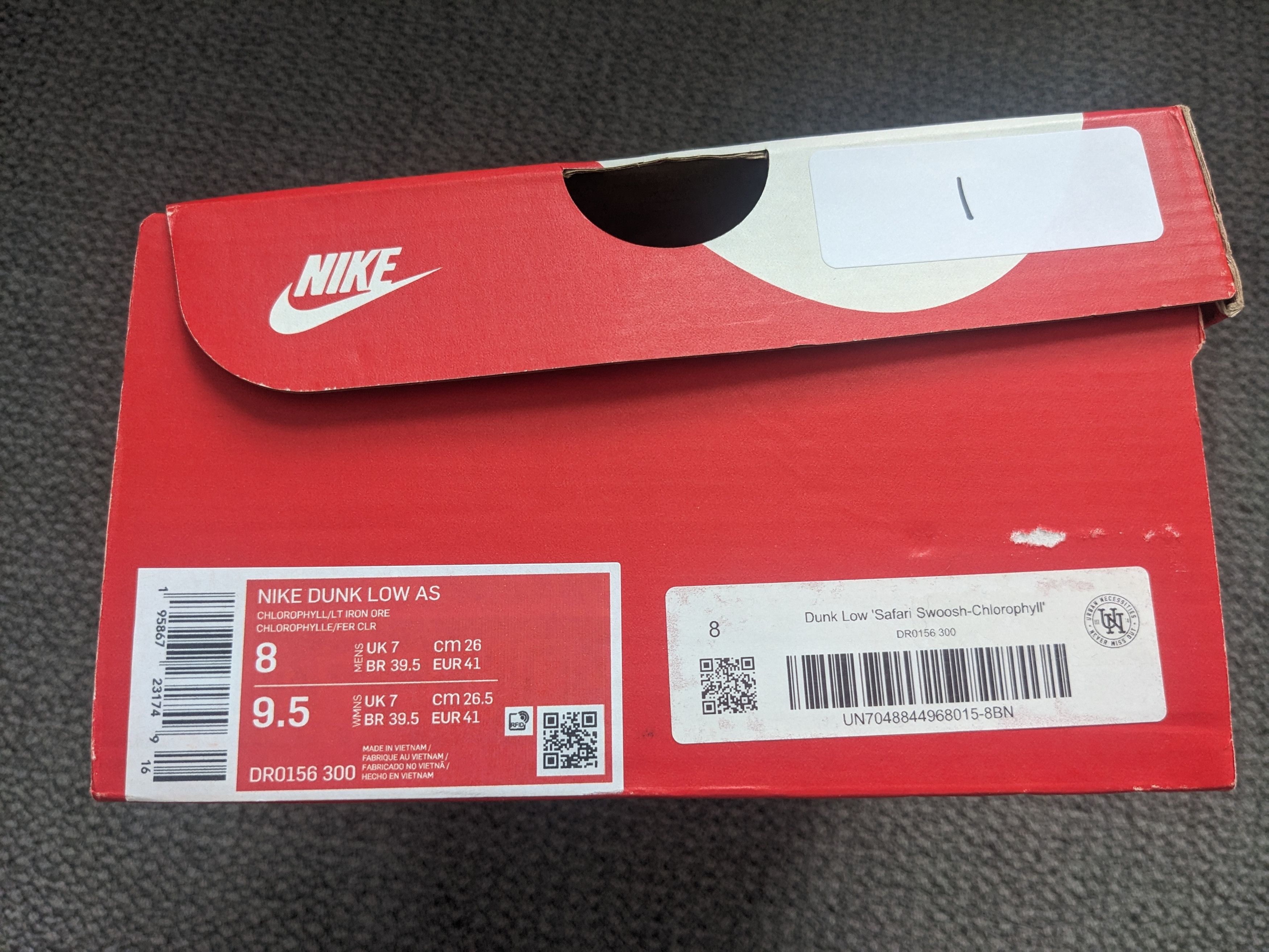 Nike Nike Dunk Low AS Safari Swoosh-Chlorophyll Size US 8 / EU 41 - 2 Thumbnail