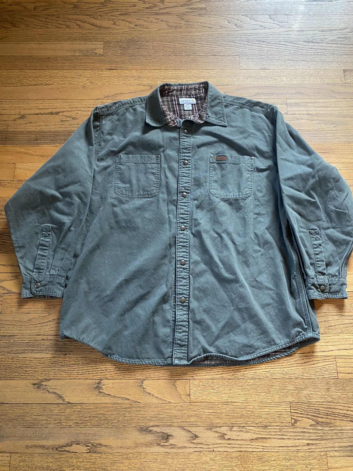 Carhartt × Vintage Vintage Snap Button MOSS Green Carhartt Jacket Size US XXL / EU 58 / 5 - 1 Thumbnail