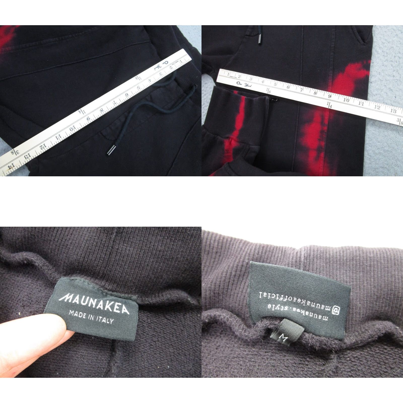 Vintage Mauna-kea Sweatpants Mens Medium Black Red Terry Jogger Pants Adult M Zip Ankles Size US 31 - 8 Thumbnail