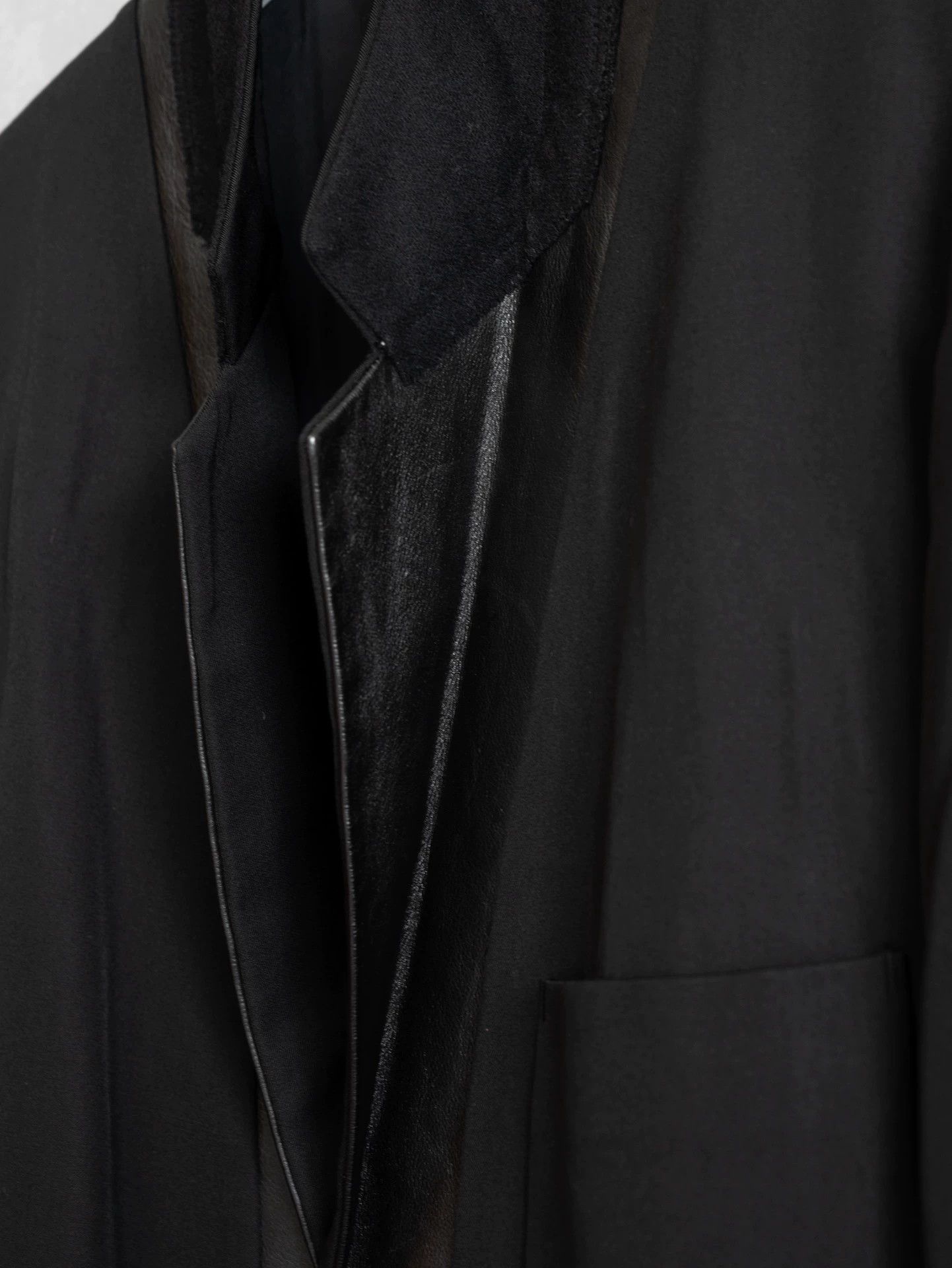 Yohji Yamamoto Yohji Yamamoto 96AW Leather Paneled Wool Jacket Size S Size US S / EU 44-46 / 1 - 6 Thumbnail