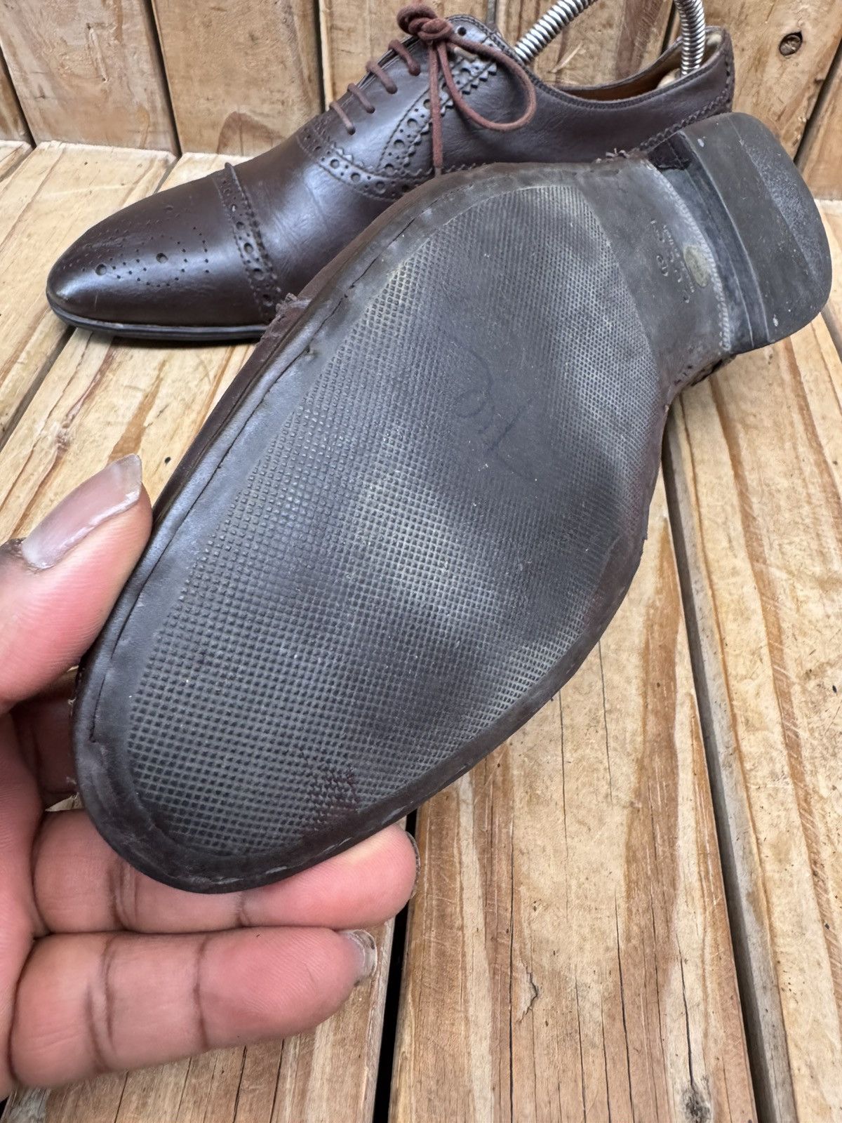 Gucci Gucci brown Cap Toe Leather Men's Dress Shoes UK 6 USA 6.5 Size US 6.5 / EU 39-40 - 20 Thumbnail