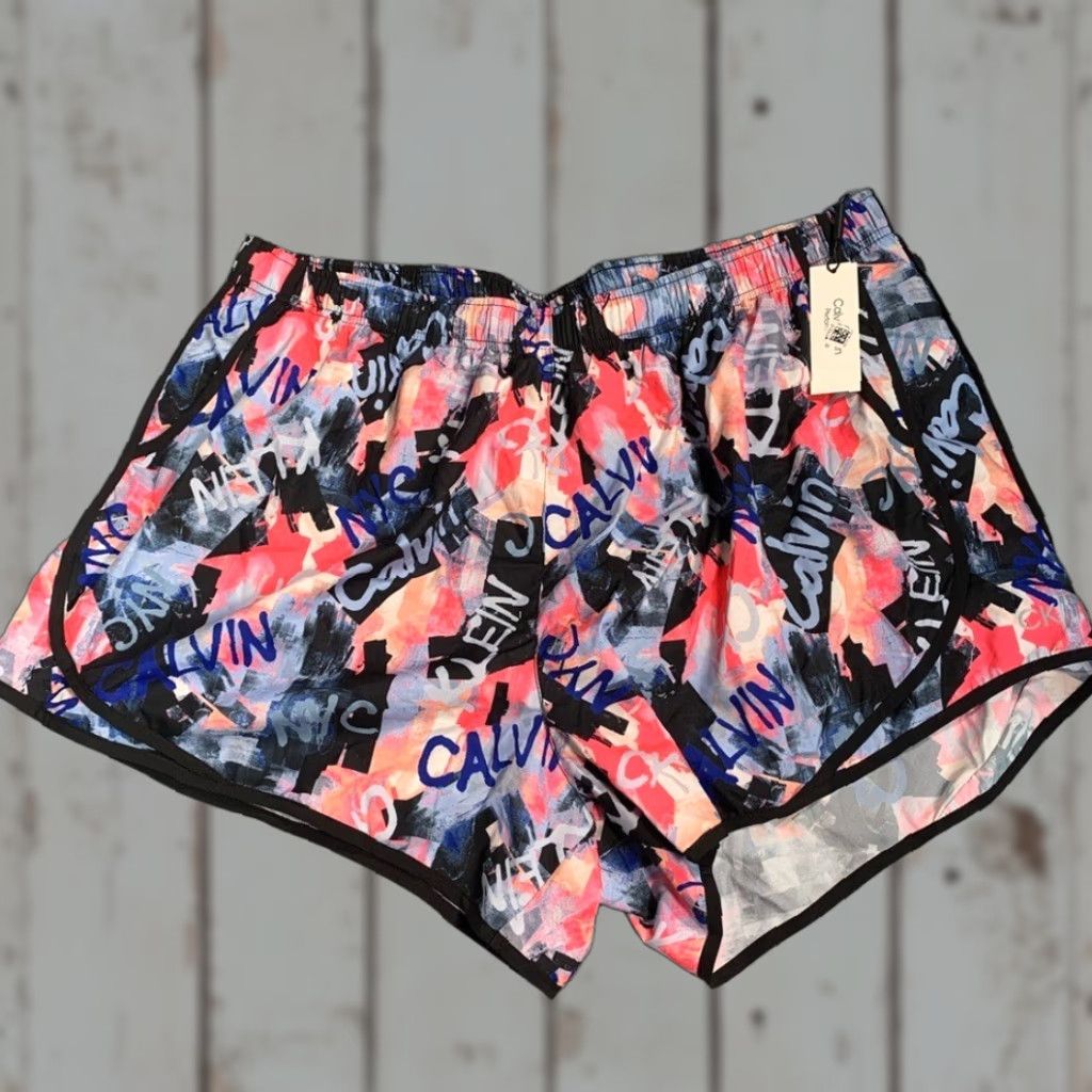 Calvin Klein Calvin Klein Women's Athletic Shorts Pink Black 3XL Plus Athletic Womens Size 40" / US 18 - 1 Thumbnail