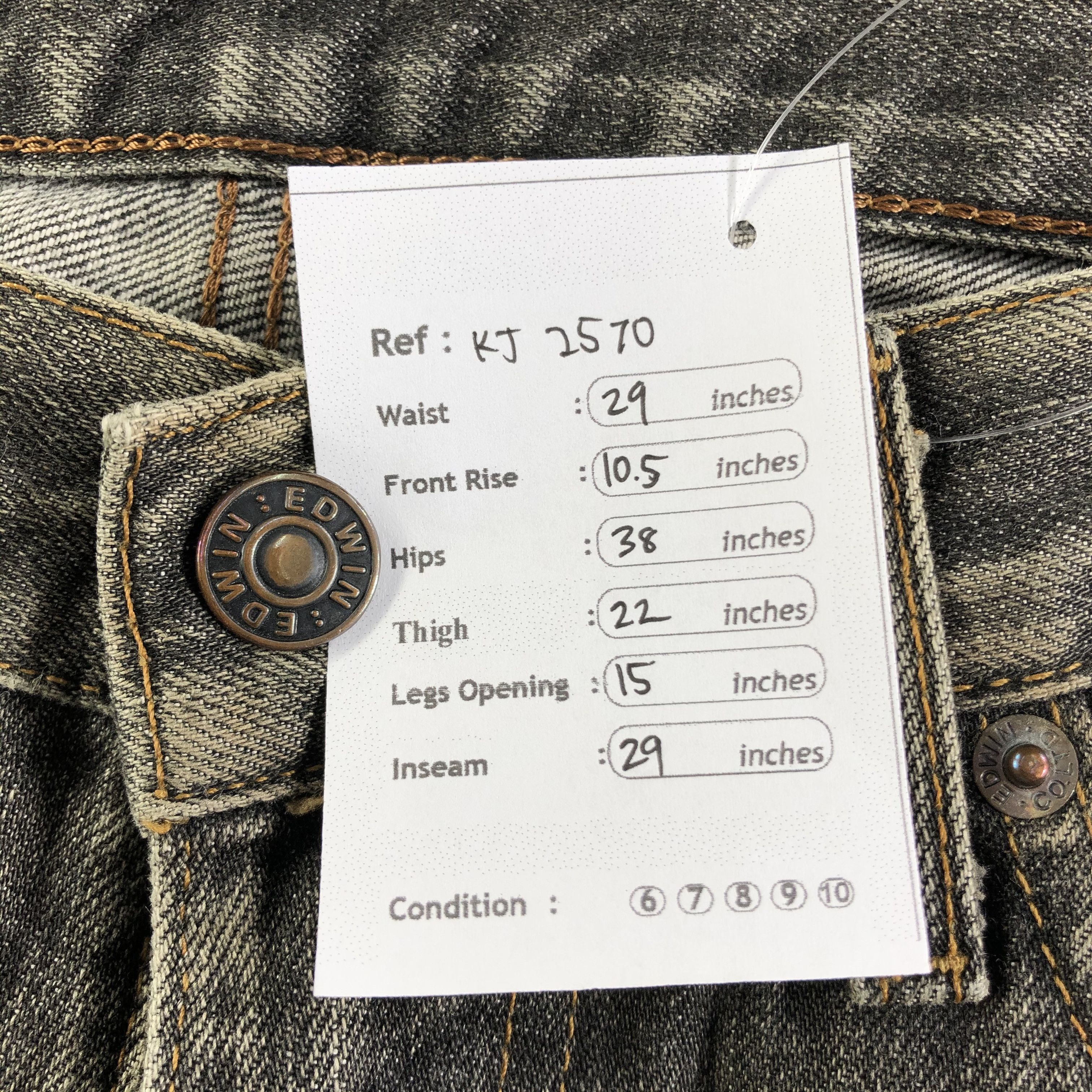 Edwin Vintage Edwin Jeans Faded Black Denim KJ2570 Size US 29 - 12 Thumbnail