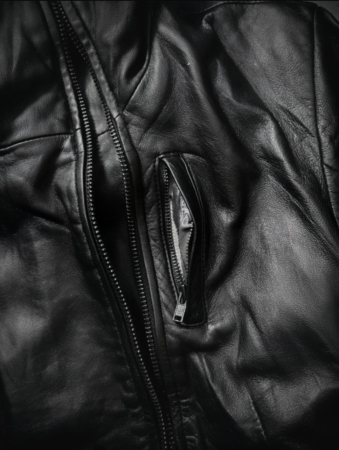 Gap GAP FW10 Sheepskin Asymmetric Leather Jacket Size S / US 4 / IT 40 - 4 Thumbnail