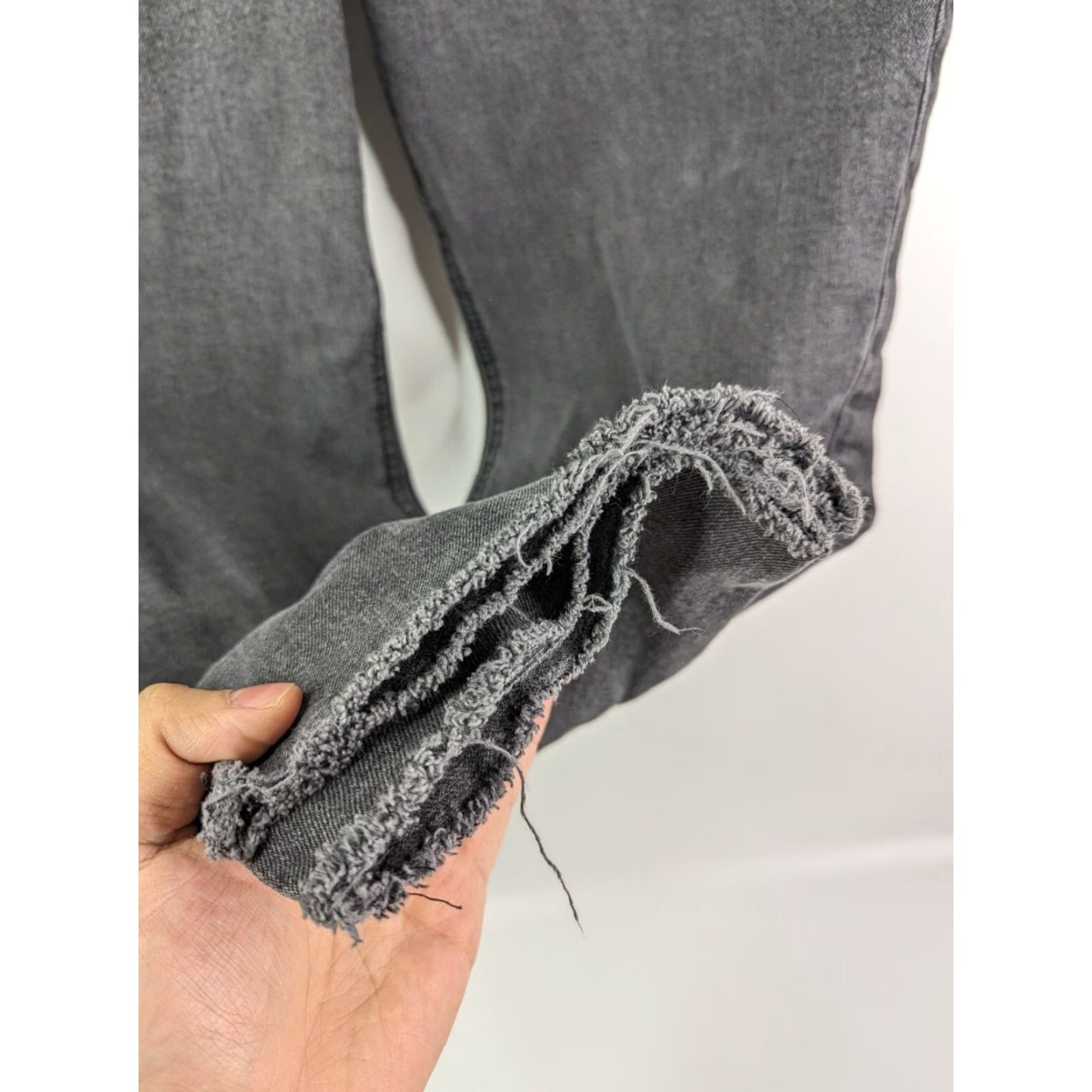 Old Navy Old Navy Jeans Women's 12 Black Lantern Ski Hi Straight Extra High Rise Raw Hem Denim Cotton Spandex 5-Pocket Design Button Zipper Regular Size 34" / US 12 / IT 48 - 3 Thumbnail