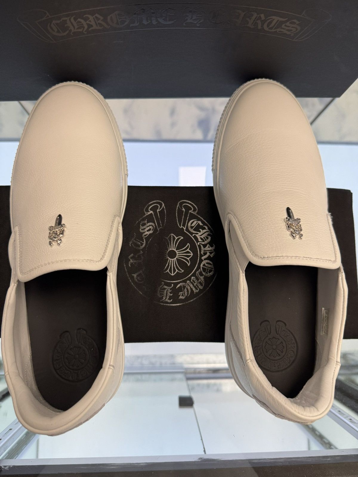 Chrome Hearts Chrome Hearts Dagger Slip On White Leather Size US 8 / EU 41 - 9 Thumbnail