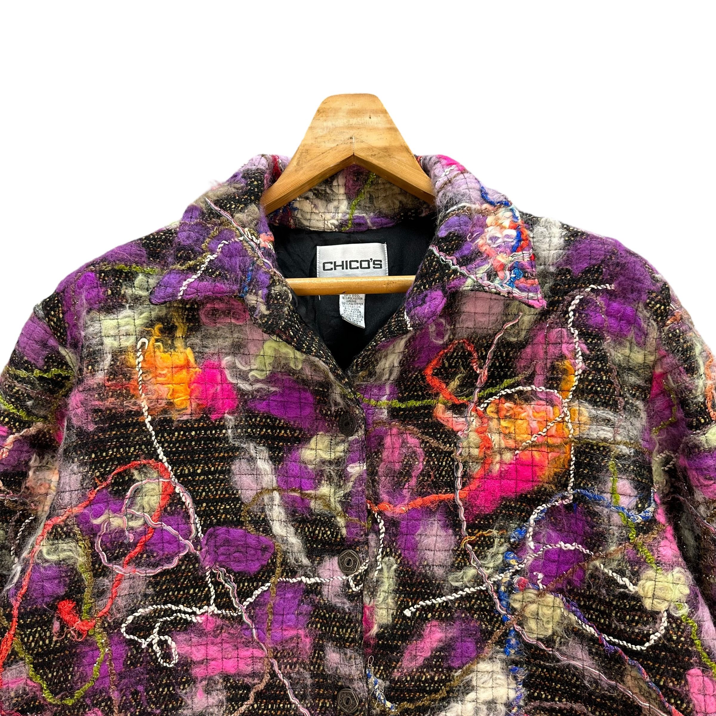 Chicos Chicos Nice Design Multi Color Artwork Jacket #A2-0049 Size L / US 10 / IT 46 - 2 Thumbnail