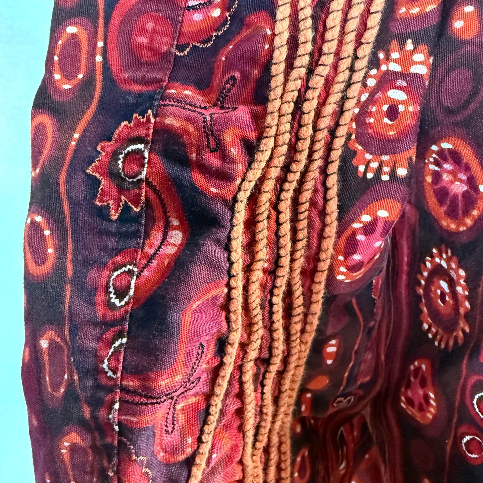 Other Vintage ioS Red & Orange Abstract Textured Button Up Jacket Size XL / US 12-14 / IT 48-50 - 5 Thumbnail