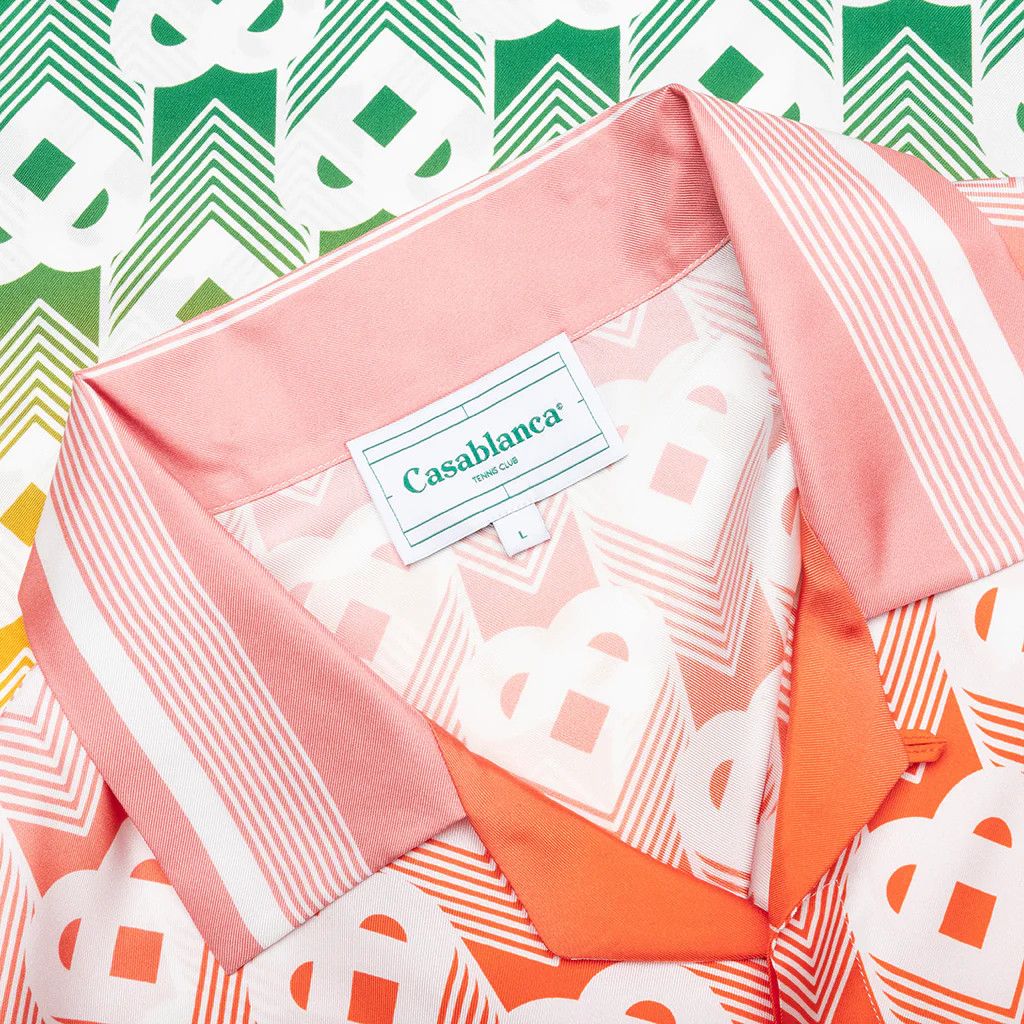 Casablanca o1mle0326 Cuban Collar Short Sleeve Shirt Heart Monogram Size US L / EU 52-54 / 3 - 3 Thumbnail