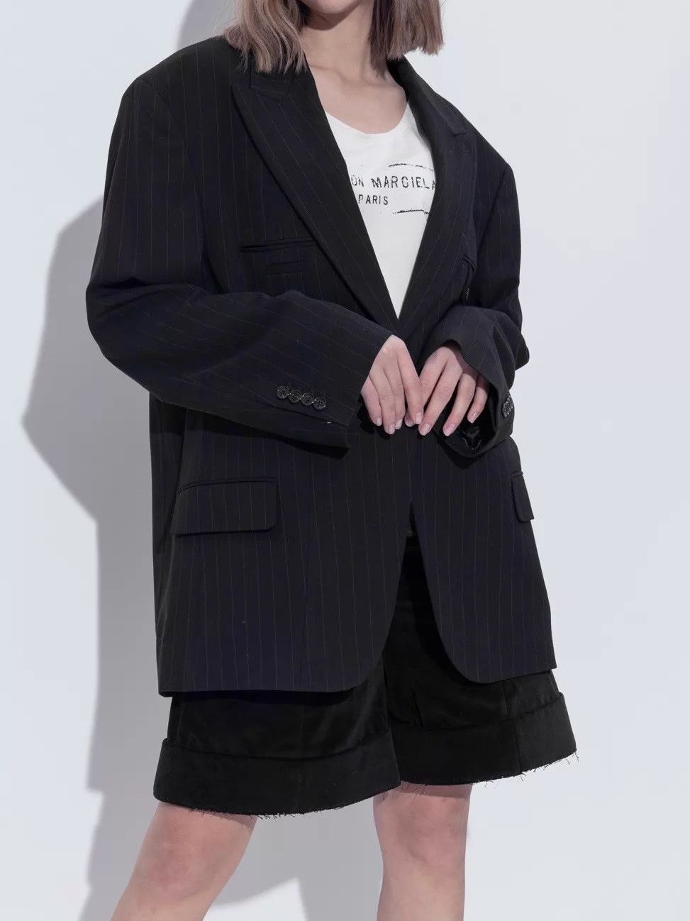 Maison Margiela Maison Margiela SS17 Striped Blazer Black-Navy 38 Size XS / US 0-2 / IT 36-38 - 7 Thumbnail