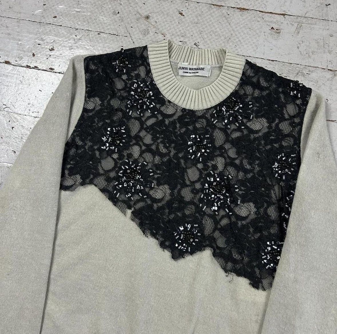 Junya Watanabe Junya watanabe lace overlay sweater Size S / US 4 / IT 40 - 3 Thumbnail
