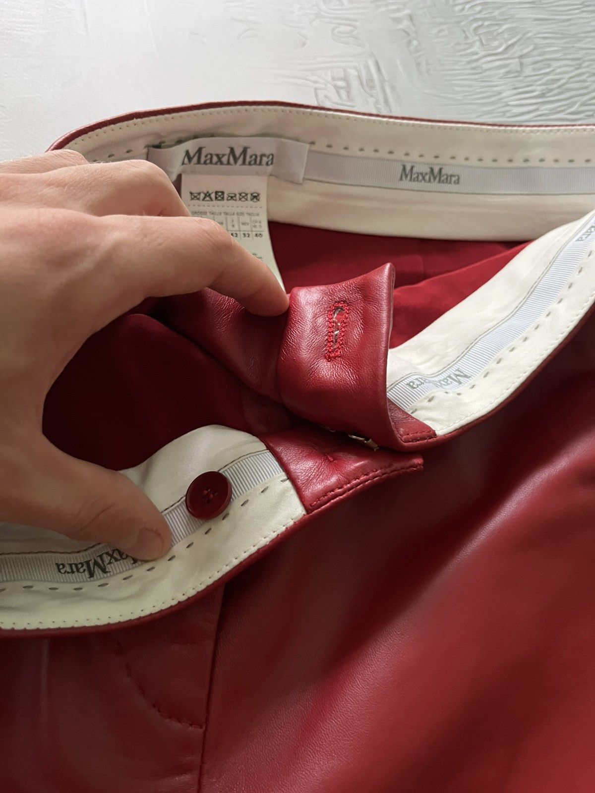 Max Mara RRP 695 $ Max Mara LACUNA Women's Leather Shorts Red Size 32" / US 10 / IT 46 - 6 Thumbnail
