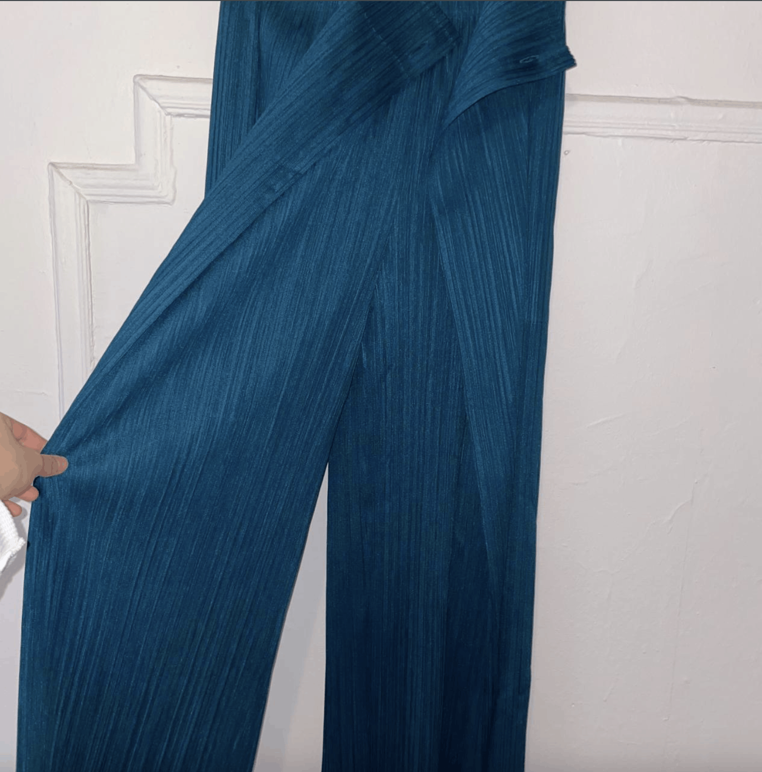 Pleats Please Issey Miyake issey miyake pleats please teal flowy front pleated pants Size 28" / US 6 / IT 42 - 1 Thumbnail
