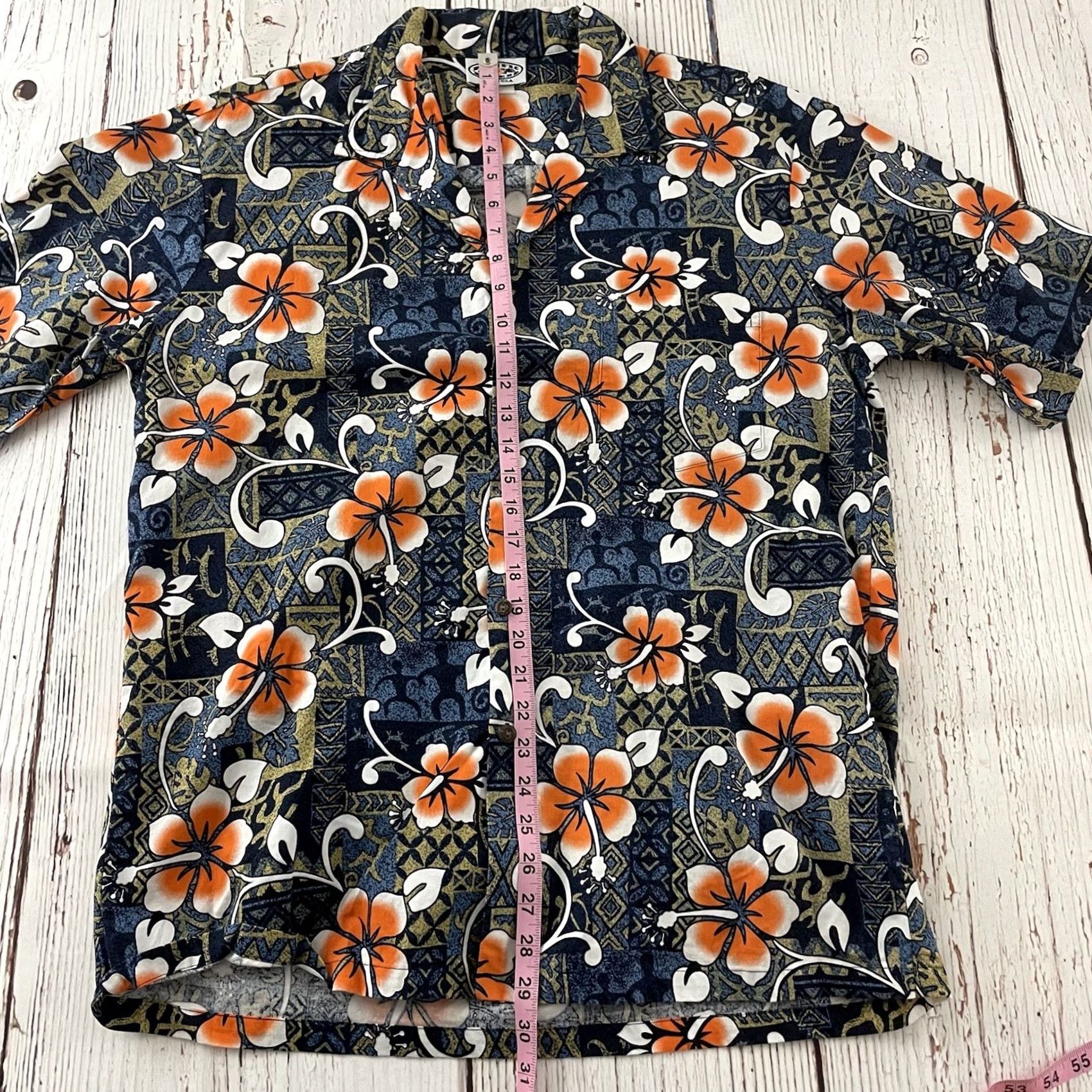 Vintage Pacific Legend Apparel, Inc. Hawaiian Short Sleeve Button-Up Shirt XL Orange Blue Men’s Square Front Shirt Mens XL Hawaiian Button-Up Shirt Size US XL / EU 56 / 4 - 4 Thumbnail