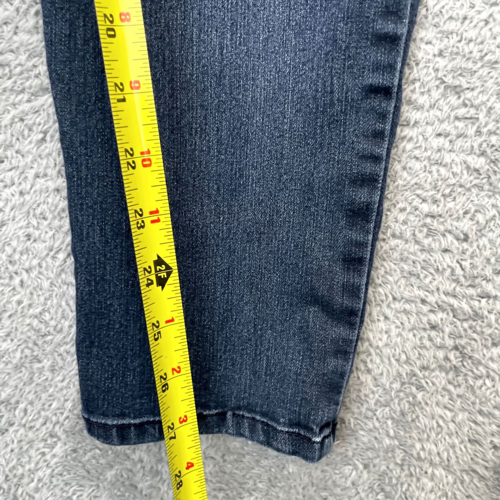 Vintage Democracy Jeans Womens Blue Skinny Stretch Mid Rise Denim Slim Dark Wash 32x28 Size 24" / US 00 / IT 34 - 6 Thumbnail