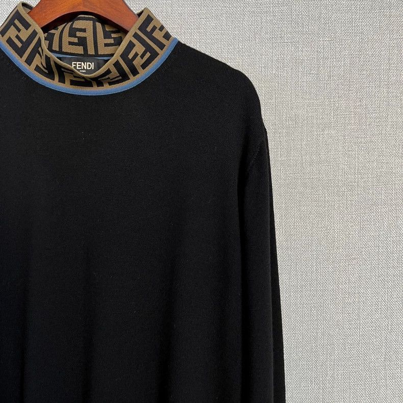 Fendi Fendi Black Logo Wool Sweater Pullover Size US M / EU 48-50 / 2 - 3 Thumbnail