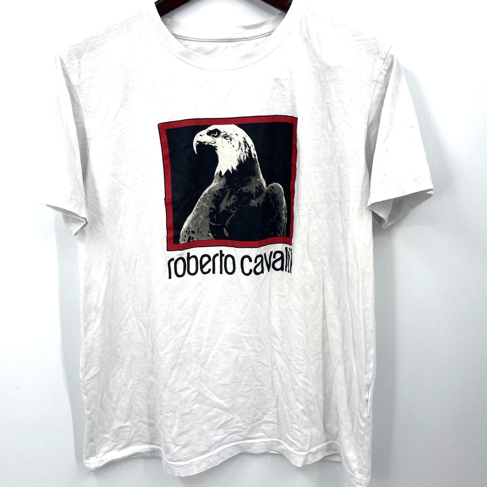 Roberto Cavalli Roberto Cavalli Eagle Graphic Print T-Shirt Men’s L Regular Fit White 100% Cotton Preppy Size US L / EU 52-54 / 3 - 2 Thumbnail