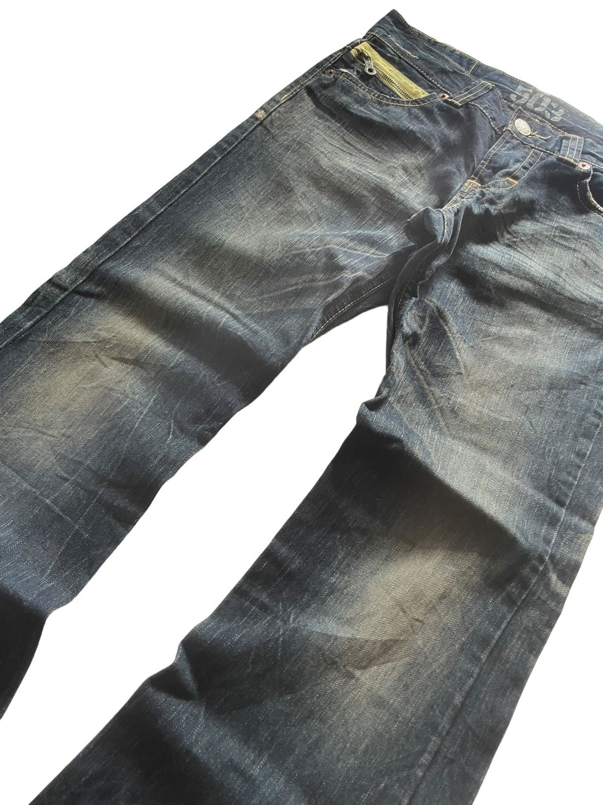 Edwin × Junya Watanabe × Levi's Vintage Edwin 503 Blue Trip Muddy Claw Mark Flared Jeans Size US 30 / EU 46 - 4 Thumbnail