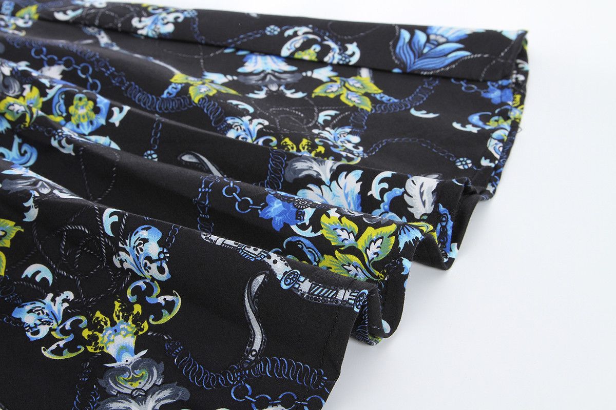 Other Black floral designer retro dresses with sleeves Size L / US 10 / IT 46 - 7 Thumbnail