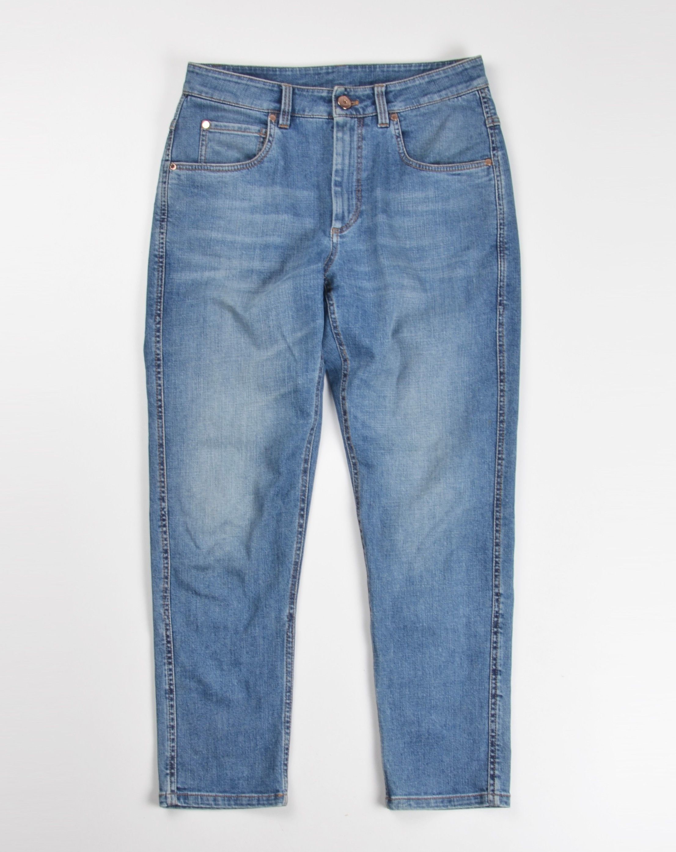 Brunello Cucinelli Brunello Cucinelli Blue The Boyish Tapered Hem Denim Jeans Size 30" / US 8 / IT 44 - 1 Thumbnail