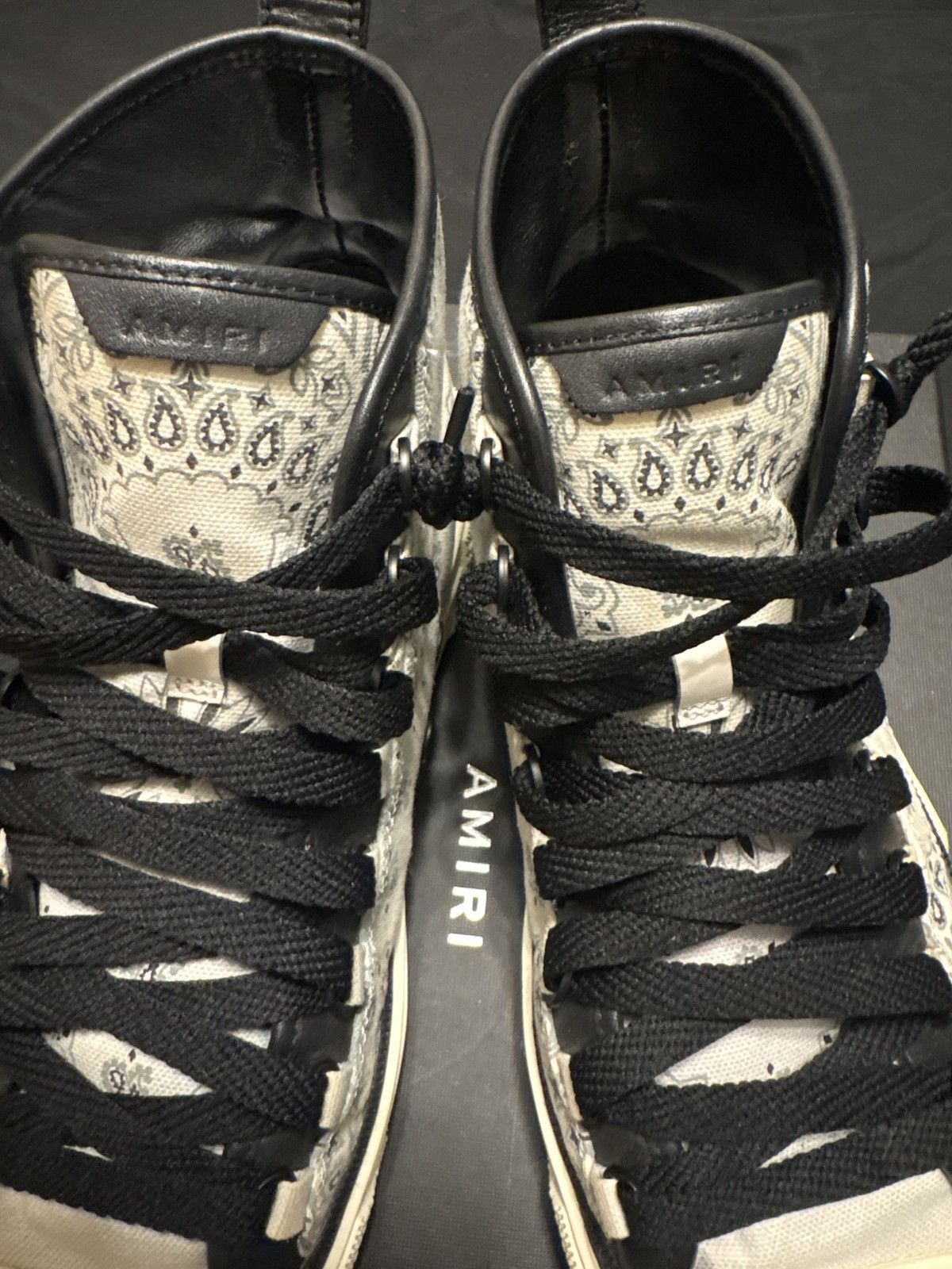 Amiri AMIRI Bandana High Top Sneakers – Black/White Size US 9 / EU 42 - 5 Thumbnail