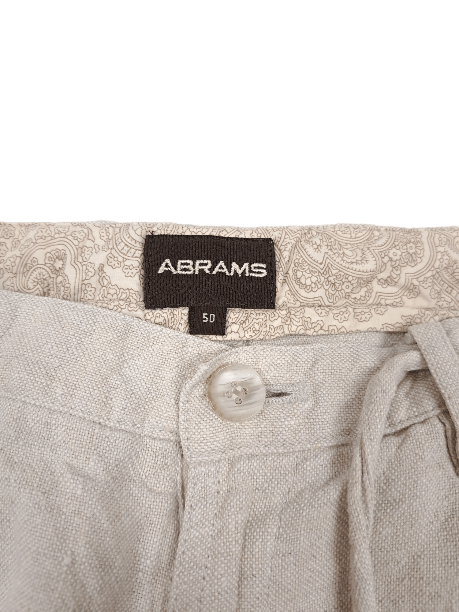 Vintage 💎 Vintage Linen Hemp Straight Relaxed Beige Pants Trousers Size US 33 - 6 Thumbnail