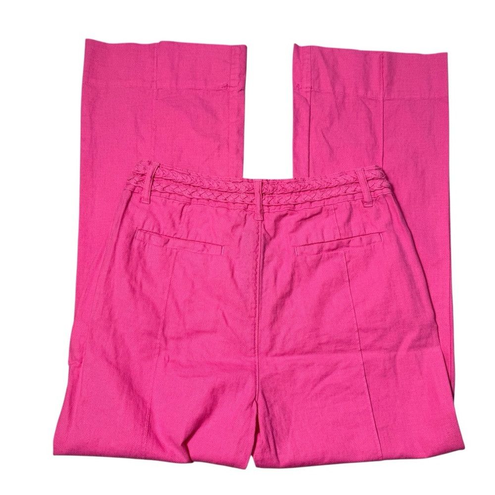 Other NWT New Habitual Linen Cotton Cropped Kick Flare Pink Pants Size 28" / US 6 / IT 42 - 3 Thumbnail
