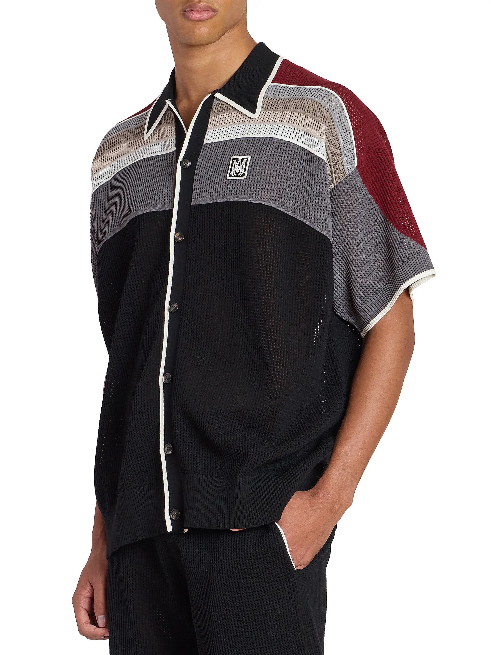Amiri os11x0526 MA Waffle-Knit Sport Shirt in Multicolor Size US XL / EU 56 / 4 - 4 Thumbnail