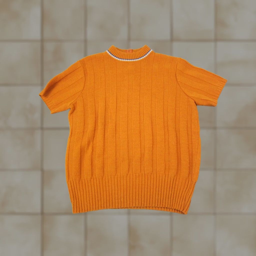 Vintage Vintage Orange Mock Neck Knit Sweater Womens Small S Pullover 90s Winter Fall Knit Ribbed Acrylic Mens? Size S / US 4 / IT 40 - 1 Thumbnail