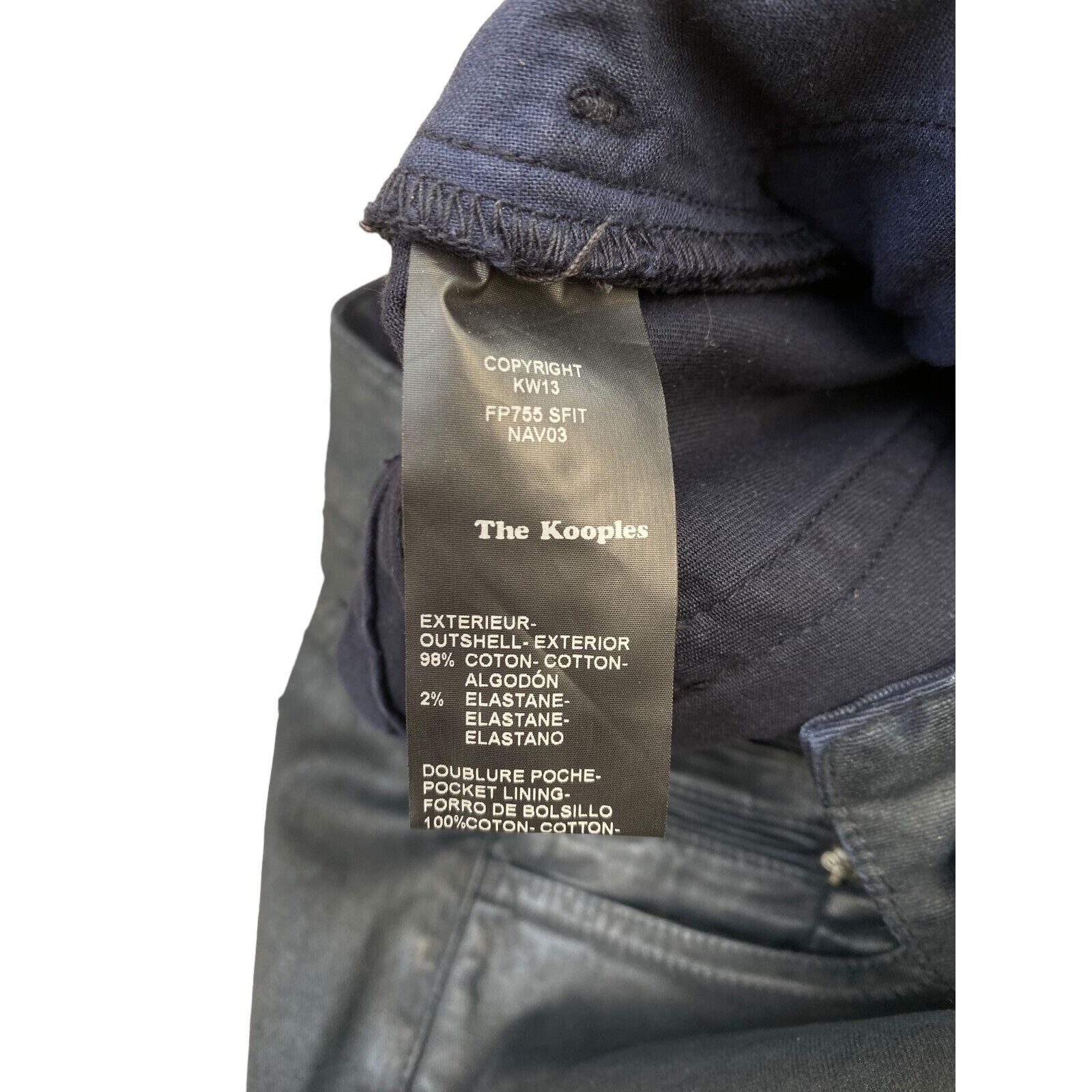 The Kooples Women Navy waxed denim jeans Size 29" - 6 Thumbnail