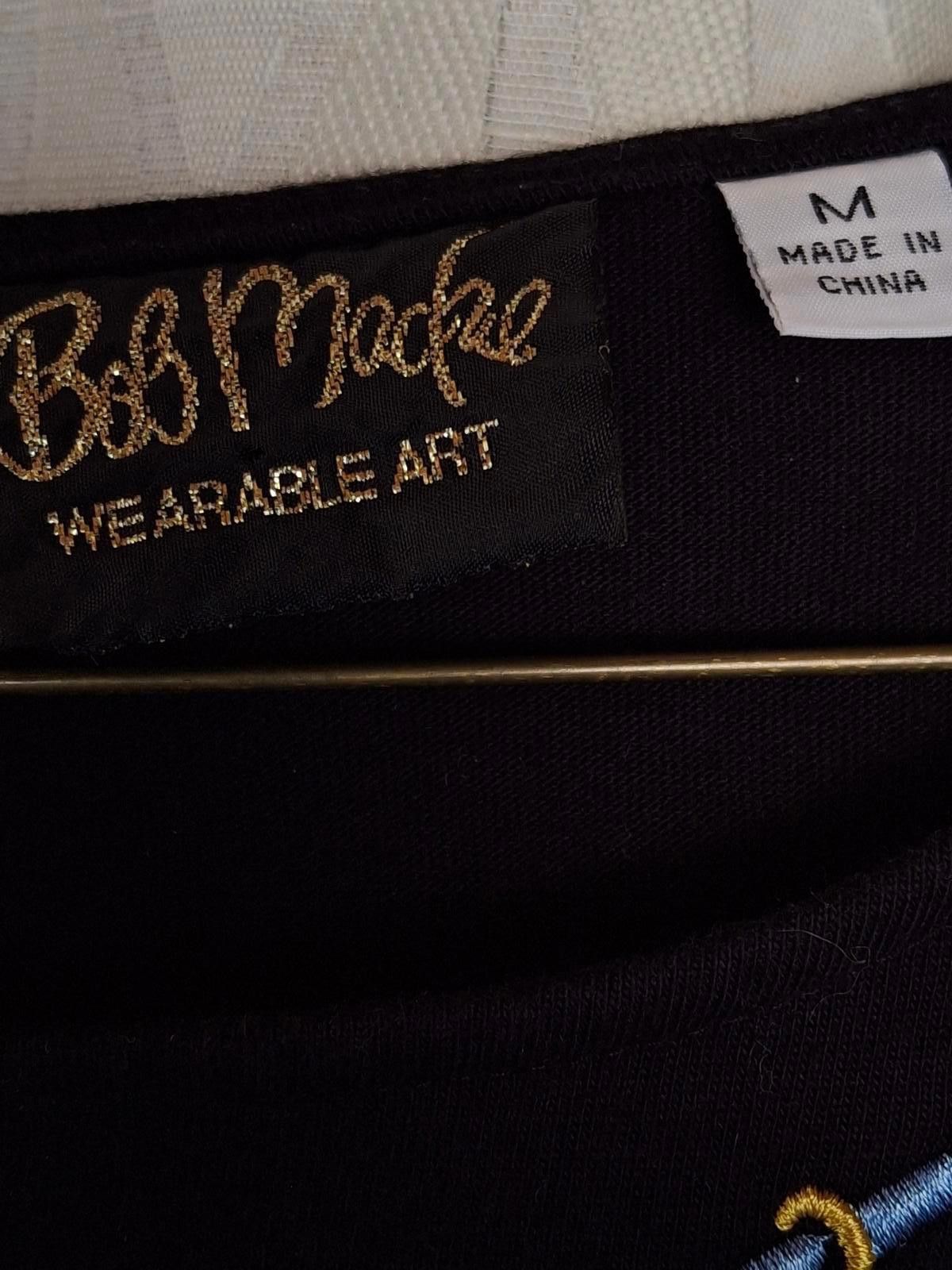 Other Bob Mackie Wearable Art Black Long Sleeve Top Size M / US 6-8 / IT 42-44 - 3 Thumbnail