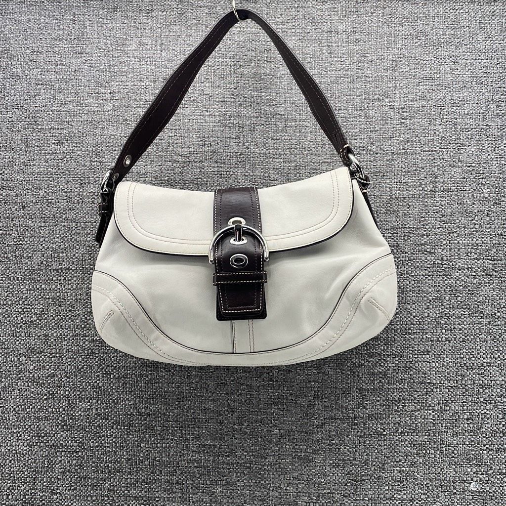 image of Coach Shoulder Bag Small Cream Brown Soho Flap Bag Leather Y, Women's