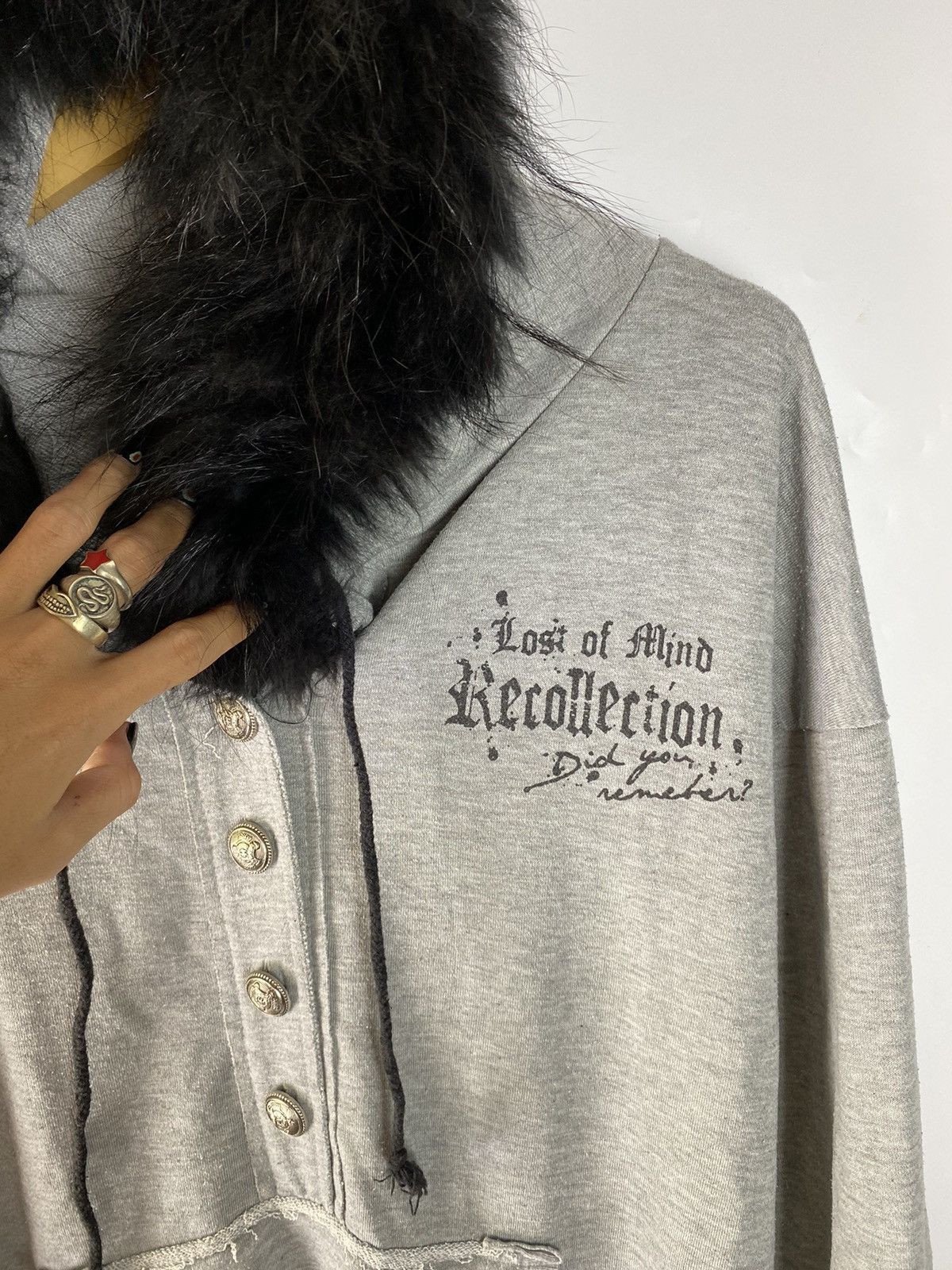 14th Addiction × If Six Was Nine × Le Grande Bleu (L.G.B.) Fur hoodie japanese brand poem skull male Size US L / EU 52-54 / 3 - 9 Thumbnail