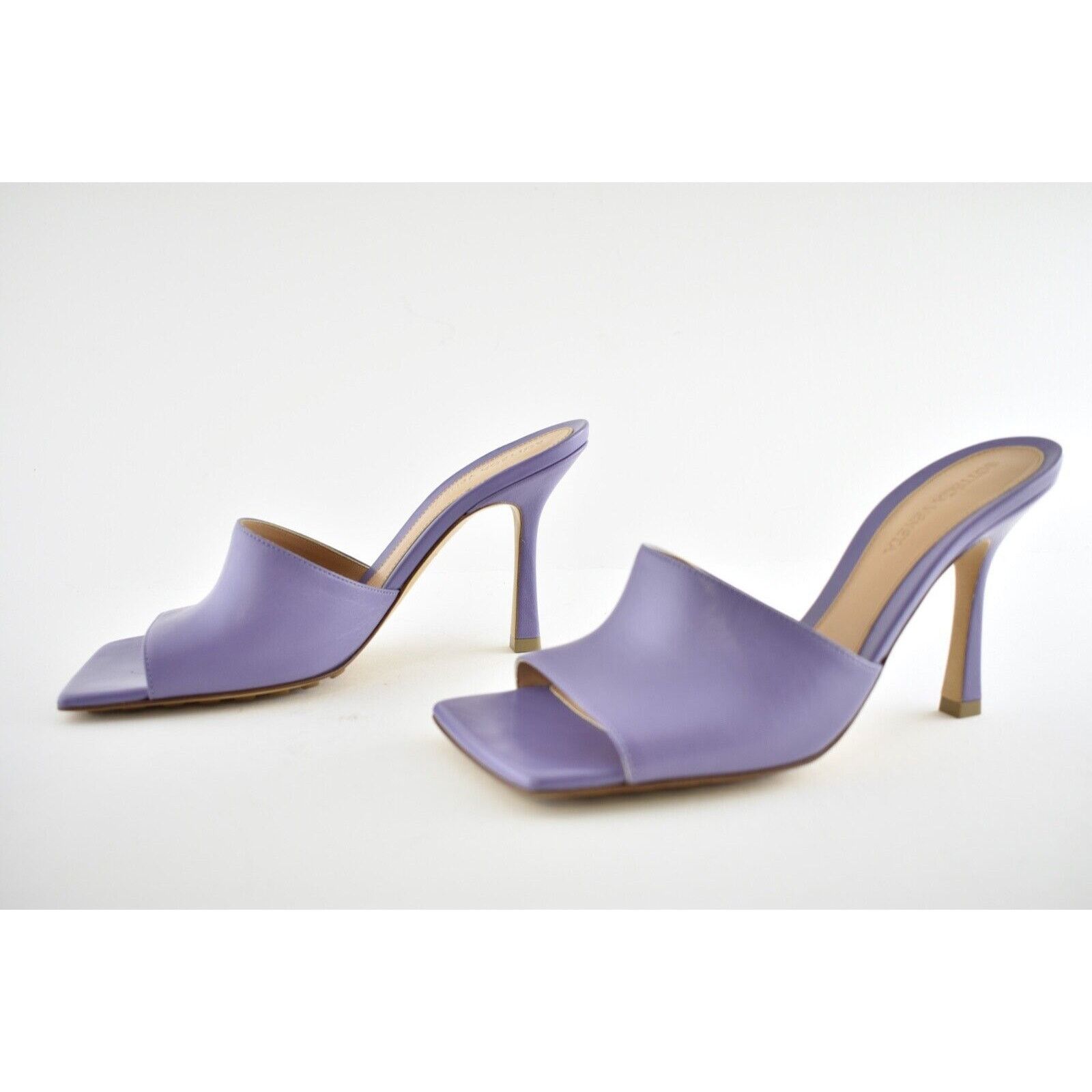 Bottega Veneta Stretch Square Toe Lavender Backless Sandal Heel Pump 37.5 Size US 7.5 / IT 37.5 - 10 Thumbnail