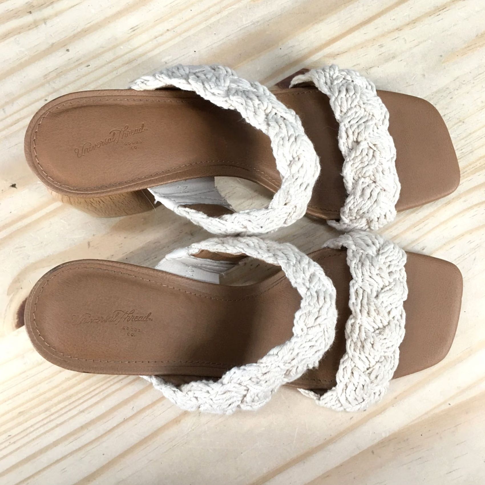 Vintage Universal Thread Sandals White Mule Slide Womens 8 Casual Open Footwear Size US 8 / IT 38 - 6 Thumbnail