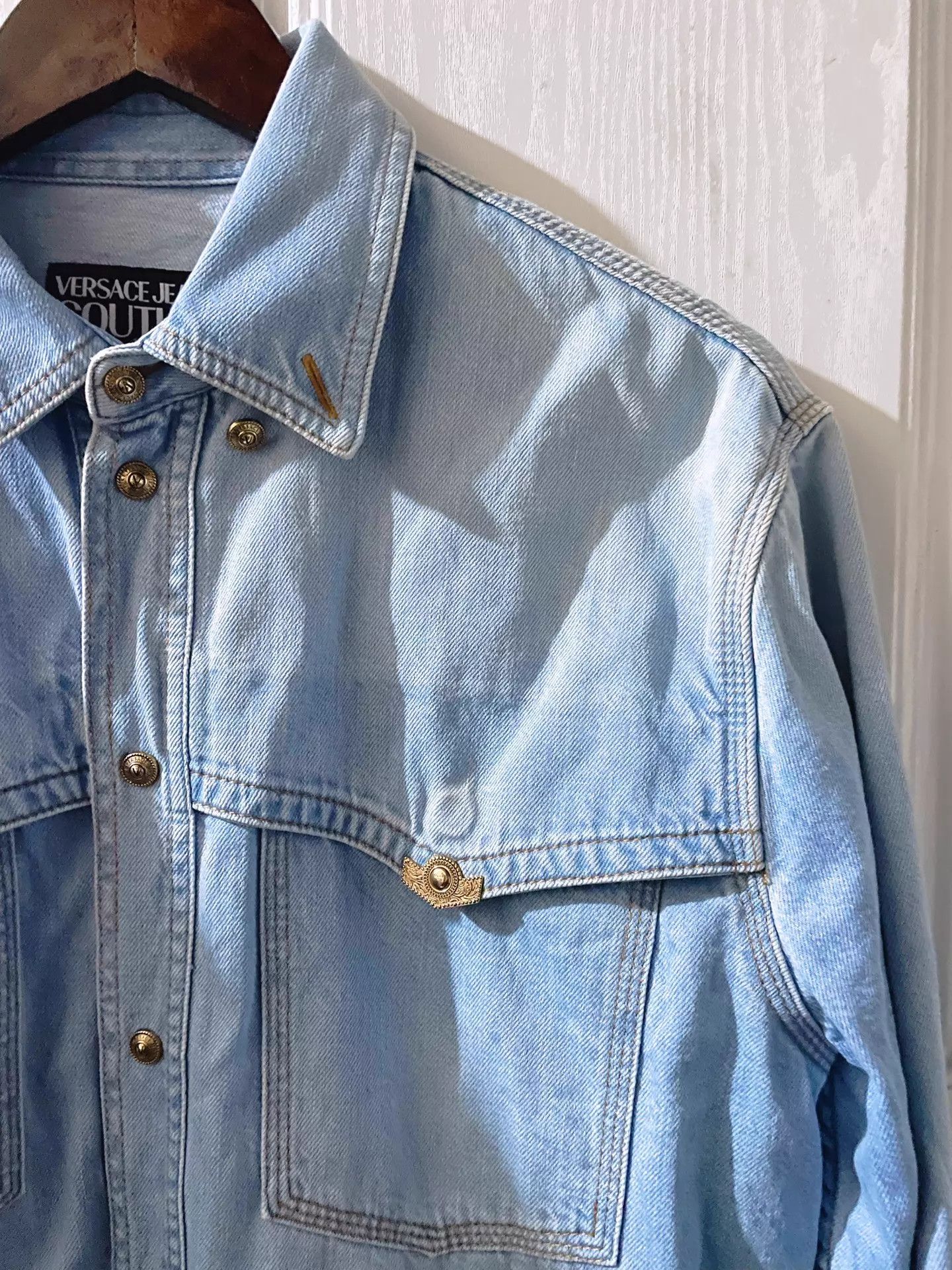 Versace Versace Denim Shirt-Jacket Gold Dog Tag Buttons S Size US S / EU 44-46 / 1 - 5 Thumbnail
