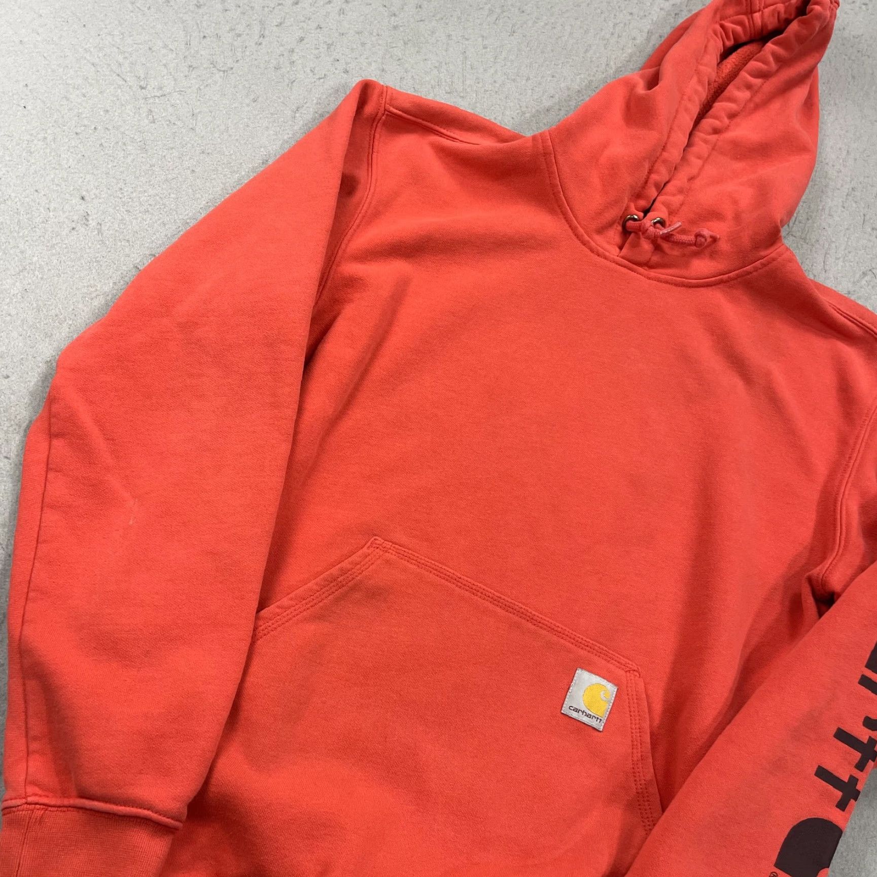 Carhartt Carhartt Hoodie Mens Small Orange Pink Loose Midweight Sweatshirt Workwear K288 Size US S / EU 44-46 / 1 - 4 Thumbnail